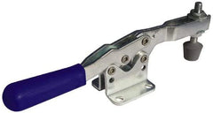 Gibraltar - 150 Lb Holding Capacity, Horizontal Handle, Manual Hold Down Toggle Clamp - 60° Handle Movement, 90° Bar Opening, U-Bar, Flanged Base, Carbon Steel - Americas Industrial Supply