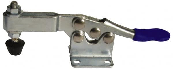 Gibraltar - 200 Lb Holding Capacity, Horizontal Handle, Manual Hold Down Toggle Clamp - 70° Handle Movement, 90° Bar Opening, U-Bar, Flanged Base, Carbon Steel - Americas Industrial Supply