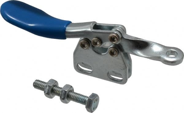 Gibraltar - 60 Lb Holding Capacity, Horizontal Handle, Manual Hold Down Toggle Clamp - 80° Handle Movement, 90° Bar Opening, Solid Bar, Straight Base, Carbon Steel - Americas Industrial Supply