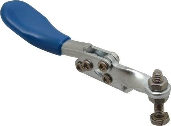 Gibraltar - 60 Lb Holding Capacity, Horizontal Handle, Manual Hold Down Toggle Clamp - 80° Handle Movement, 90° Bar Opening, Solid Bar, Left Flanged Base, Carbon Steel - Americas Industrial Supply