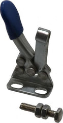 Gibraltar - 60 Lb Holding Capacity, Horizontal Handle, Manual Hold Down Toggle Clamp - 80° Handle Movement, 90° Bar Opening, Solid Bar, Right Flanged Base, Carbon Steel - Americas Industrial Supply