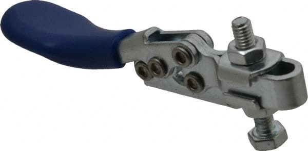 Gibraltar - 60 Lb Holding Capacity, Horizontal Handle, Manual Hold Down Toggle Clamp - 80° Handle Movement, 90° Bar Opening, U-Bar, Left Flanged Base, Carbon Steel - Americas Industrial Supply