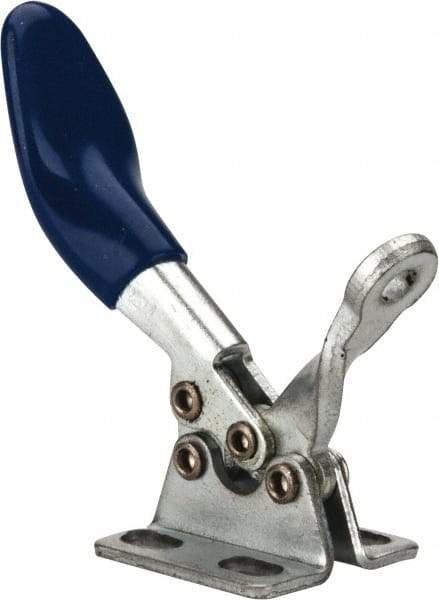 Gibraltar - 60 Lb Holding Capacity, Horizontal Handle, Manual Hold Down Toggle Clamp - 80° Handle Movement, 90° Bar Opening, Solid Bar, Flanged Base, Carbon Steel - Americas Industrial Supply