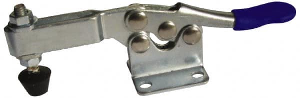 Gibraltar - 200 Lb Holding Capacity, Horizontal Handle, Manual Hold Down Toggle Clamp - 78° Handle Movement, 87° Bar Opening, U-Bar, Flanged Base, Electro-Plated Zinc, Stainless Steel - Americas Industrial Supply