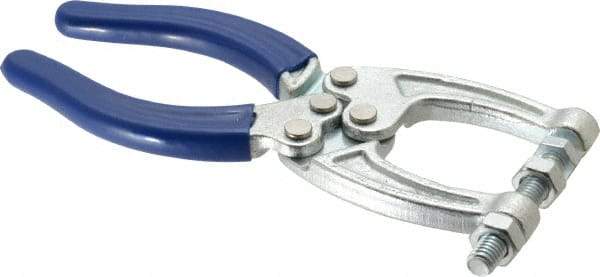 Gibraltar - 350 Lb Load Capacity, 1.77" Throat Depth, 6.03" OAL, Carbon Steel, C Style Plier Clamp - M8x1.5 Spindle, 2.86" Open Throat Height, Blue Handle - Americas Industrial Supply