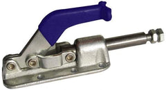 Gibraltar - 2,500 Lb Load Capacity, Flanged Base, Carbon Steel, Standard Straight Line Action Clamp - 6 Mounting Holes, 0.33" Mounting Hole Diam, 0.63" Plunger Diam, Straight Handle - Americas Industrial Supply