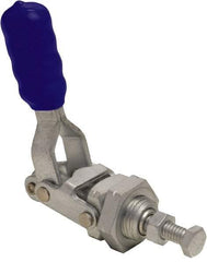 Gibraltar - 200 Lb Load Capacity, Flush Base, Carbon Steel, Standard Straight Line Action Clamp - 5/8" Mounting Hole Diam, 0.38" Plunger Diam, Straight Handle - Americas Industrial Supply