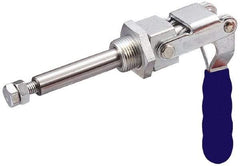 Gibraltar - 700 Lb Load Capacity, Flush Base, Carbon Steel, Standard Straight Line Action Clamp - 1" Mounting Hole Diam, 0.63" Plunger Diam, Straight Handle - Americas Industrial Supply