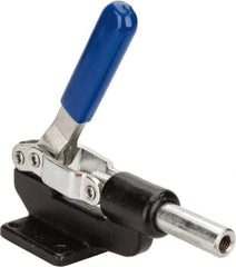 Gibraltar - 800 Lb Load Capacity, Flanged Base, Carbon Steel, Standard Straight Line Action Clamp - 4 Mounting Holes, 0.38" Mounting Hole Diam, 0.62" Plunger Diam, Whale Tail Handle - Americas Industrial Supply