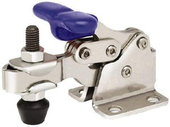 Gibraltar - 150 Lb Holding Capacity, Horizontal Handle, Manual Hold Down Toggle Clamp - 175° Handle Movement, 92° Bar Opening, U-Bar, Flanged Base, Stainless Steel - Americas Industrial Supply