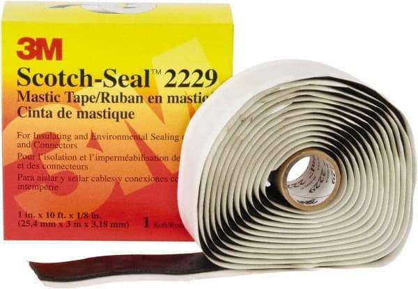 3M - 1" x 10', Black Rubber Electrical Tape - 125 mil Thick - Americas Industrial Supply