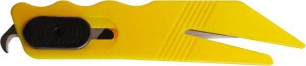 ICT - Fixed Safety Utility Knife - 1" Stainless Steel Blade, Yellow ABS Handle, 2 Blades Included - Americas Industrial Supply