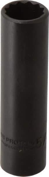 Proto - 5/8", 1/2" Drive, Deep Hand Socket - 12 Points, 3-1/4" OAL, Alloy Steel, Black Finish - Americas Industrial Supply