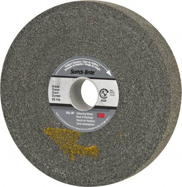 3M - 6" Diam, 1" Face Width, 1" Center Hole, Fine Grade, Silicon Carbide Deburring Wheel - Convolute, Extra Hard Density 9 Grade, 6,000 RPM - Americas Industrial Supply