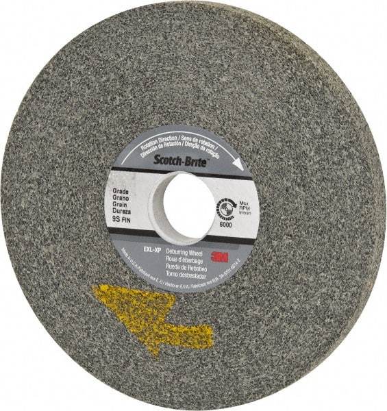 3M - 6" Diam, 1/2" Face Width, 1" Center Hole, Fine Grade, Silicon Carbide Deburring Wheel - Convolute, Extra Hard Density 9 Grade, 6,000 RPM - Americas Industrial Supply