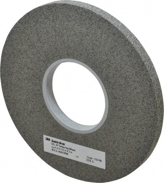 3M - 8" Diam, 1/2" Face Width, 3" Center Hole, Fine Grade, Silicon Carbide Deburring Wheel - Convolute, Hard Density 11 Grade, 4,500 RPM - Americas Industrial Supply