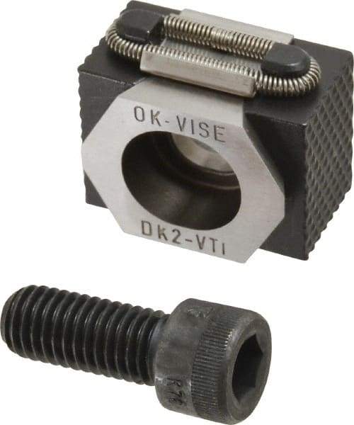 Mitee-Bite - 14,500 Lb Holding Force Single Vise Wedge Clamp - 1.65" Wide x 1.18" Deep x 0.87" High Base, 48 to 52 HRC, 1.65 to 1.93" Jaw Spread, 110 Lb/Ft Torque, 1/2-13 Screw Thread - Americas Industrial Supply