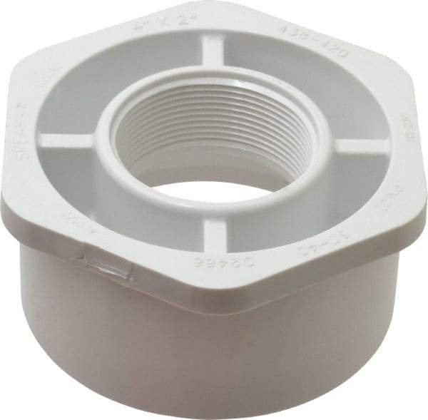Value Collection - 4 x 2" PVC Plastic Pipe Bushing - Schedule 40, Spig x FIPT End Connections - Americas Industrial Supply