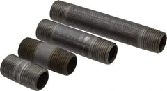 Made in USA - 100 Piece, 1/2" Pipe, Black Finished Steel Pipe Nipple Set - Schedule 40, (20) Close, (10) 1-1/2, (15) 2, (10) 2-1/2, (10) 3, (5) 3-1/2, (10) 4, (5) 4-1/2, (5) 5, (5) 5-1/2, (5) 6 - Americas Industrial Supply
