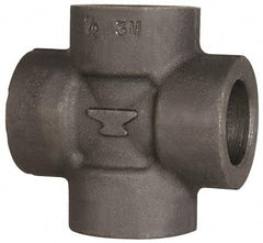 Made in USA - Size 2", Class 3,000, Forged Carbon Steel Black Pipe Cross - 3,000 psi, Socket Weld End Connection - Americas Industrial Supply