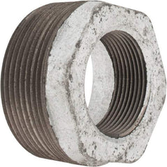 Made in USA - Class 150, 2-1/2 x 1-1/2" Galvanized Pipe Hex Bushing - Threaded, Malleable Iron - Americas Industrial Supply