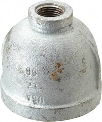 Made in USA - Class 150, 2 x 1/2" Galvanized Pipe Reducing Coupling - Threaded, Malleable Iron - Americas Industrial Supply