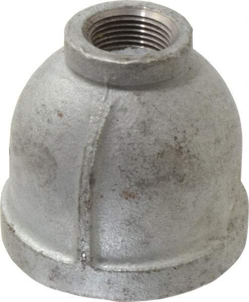 Made in USA - Class 150, 2 x 3/4" Galvanized Pipe Reducing Coupling - Threaded, Malleable Iron - Americas Industrial Supply