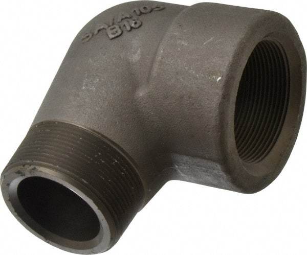 Made in USA - Size 2", Class 3,000, Forged Carbon Steel Black Pipe 90° Street Elbow - 3,000 psi, Threaded End Connection - Americas Industrial Supply