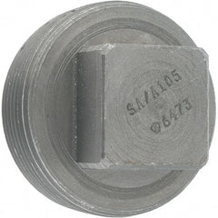 Made in USA - Size 2-1/2", Class 3,000, Forged Carbon Steel Black Pipe Square Plug - 3,000 psi, Threaded End Connection - Americas Industrial Supply
