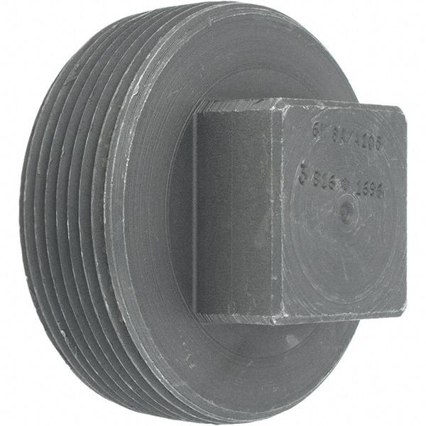Made in USA - Size 3", Class 3,000, Forged Carbon Steel Black Pipe Square Plug - 3,000 psi, Threaded End Connection - Americas Industrial Supply