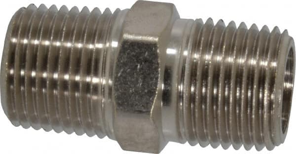 Value Collection - 1/2" Internal Pipe, Brass Hex Nipple - MNPT - Americas Industrial Supply