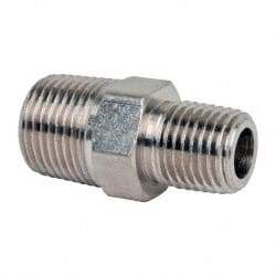 Value Collection - 3/8 x 1/4" Internal Pipe, Brass Hex Nipple Reducer - MNPT - Americas Industrial Supply