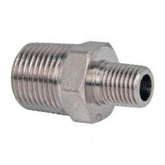 Value Collection - 1/2 x 1/4" Internal Pipe, Brass Hex Nipple Reducer - Male x Male - Americas Industrial Supply