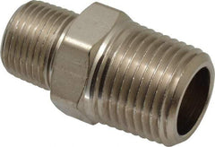 Value Collection - 1/2 x 3/8" Internal Pipe, Brass Hex Nipple Reducer - MNPT - Americas Industrial Supply
