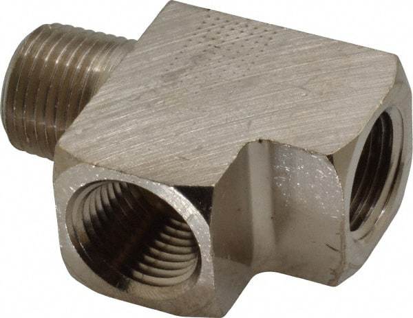 Value Collection - 1/2" Internal Pipe, Brass Street Tee - FNPT x MNPT - Americas Industrial Supply