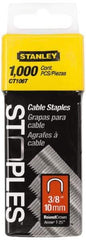 Stanley - 5/16" Wide Galvanized Steel Cable Staples - 3/8" Leg Length - Americas Industrial Supply