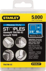 Stanley - 27/64" Wide Galvanized Steel Heavy Duty Power Crown Staples - 3/8" Leg Length - Americas Industrial Supply