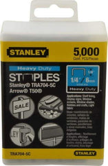 Stanley - 27/64" Wide Galvanized Steel Heavy Duty Power Crown Staples - 1/4" Leg Length - Americas Industrial Supply