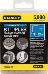 Stanley - 27/64" Wide Galvanized Steel Heavy Duty Power Crown Staples - 1/2" Leg Length - Americas Industrial Supply