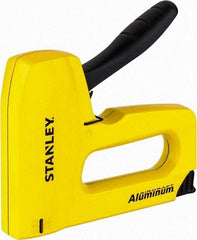 Stanley - Manual Staple Gun - 1/4, 5/16, 3/8, 1/2, 9/16" Staples, Yellow & Black, Aluminum - Americas Industrial Supply
