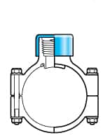 Value Collection - 6 x 4" CPVC Plastic Pipe Clamp On Saddle with Viton O-Ring - Schedule 80, Pipe O.D. x SR Fipt End Connections - Americas Industrial Supply