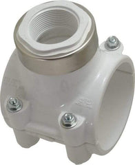 Value Collection - 3 x 1-1/2" PVC Plastic Pipe Clamp On Saddle with EPDM O-Ring - Schedule 40, Pipe O.D. x SR Fipt End Connections - Americas Industrial Supply