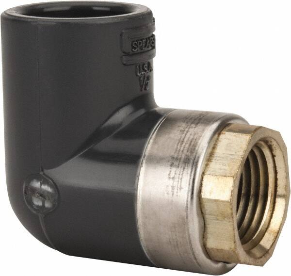 Value Collection - 1/2" PVC Plastic Pipe 90° Elbow - Schedule 80, PVC Slip x Brass Fipt End Connections - Americas Industrial Supply