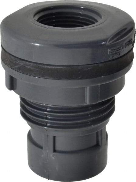 Value Collection - 1" PVC Plastic Pipe Tank Adapter - Schedule 80, FIPT x FIPT End Connections - Americas Industrial Supply
