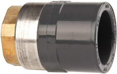 Value Collection - 3/4" PVC Plastic Pipe Female Adapter - Schedule 80, PVC Slip x Brass Fipt End Connections - Americas Industrial Supply