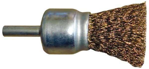 Value Collection - 4" Brush Diam, Flared End Brush - 1/4" Diam Shank, 15,000 Max RPM - Americas Industrial Supply