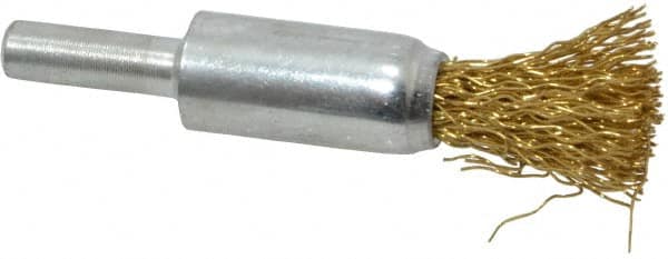 Value Collection - 1/2" Brush Diam, End Brush - Medium Grade, 1/4" Diam Shank, 20,000 Max RPM - Americas Industrial Supply