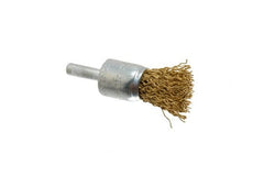 Value Collection - 3/4" Brush Diam, End Brush - Coarse Grade, 1/4" Diam Shank, 20,000 Max RPM - Americas Industrial Supply