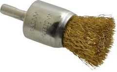 Value Collection - 1" Brush Diam, End Brush - Fine Grade, 1/4" Diam Shank, 20,000 Max RPM - Americas Industrial Supply