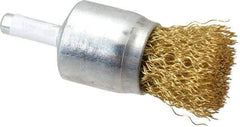 Value Collection - 1" Brush Diam, End Brush - Medium Grade, 1/4" Diam Shank, 20,000 Max RPM - Americas Industrial Supply